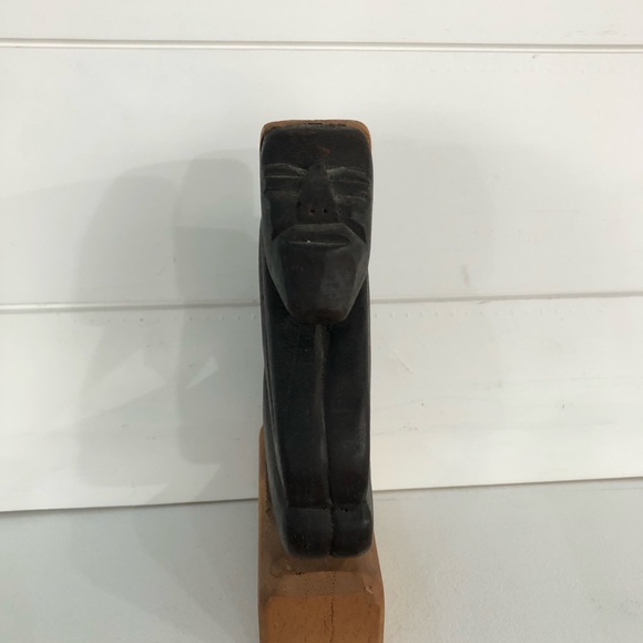 Vintage Hand Carved African Wooden Man - Picture 8 of 9